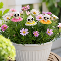 3pcs/Lot Gothic Dark Skull And Flower Figurine