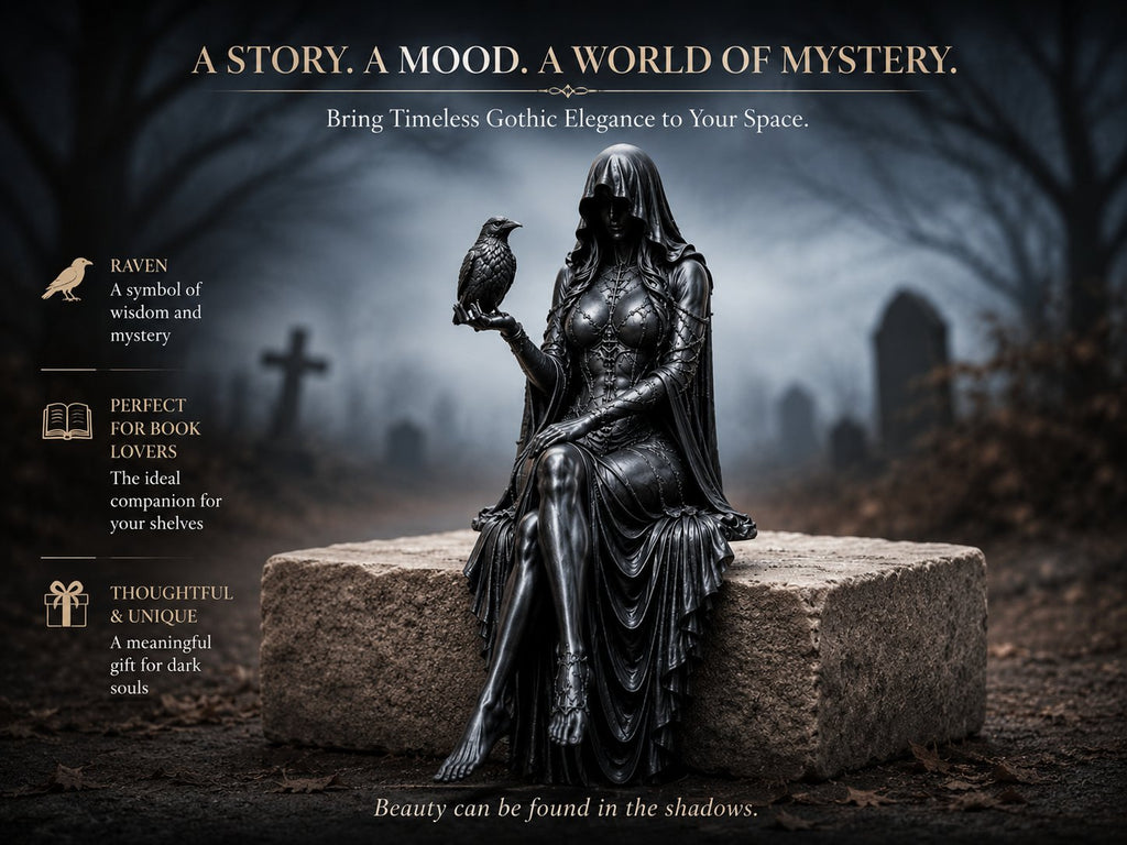 🔥Last Day 50% OFF 🖤 Gothic Raven Shelf Sitter Statue