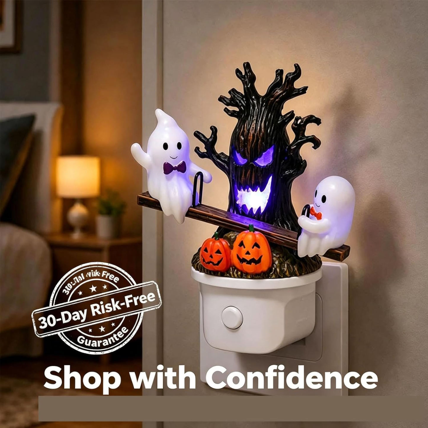 💥 Selling Fast 👻 2026 Halloween Animated Seesaw Ghost LED Night Light