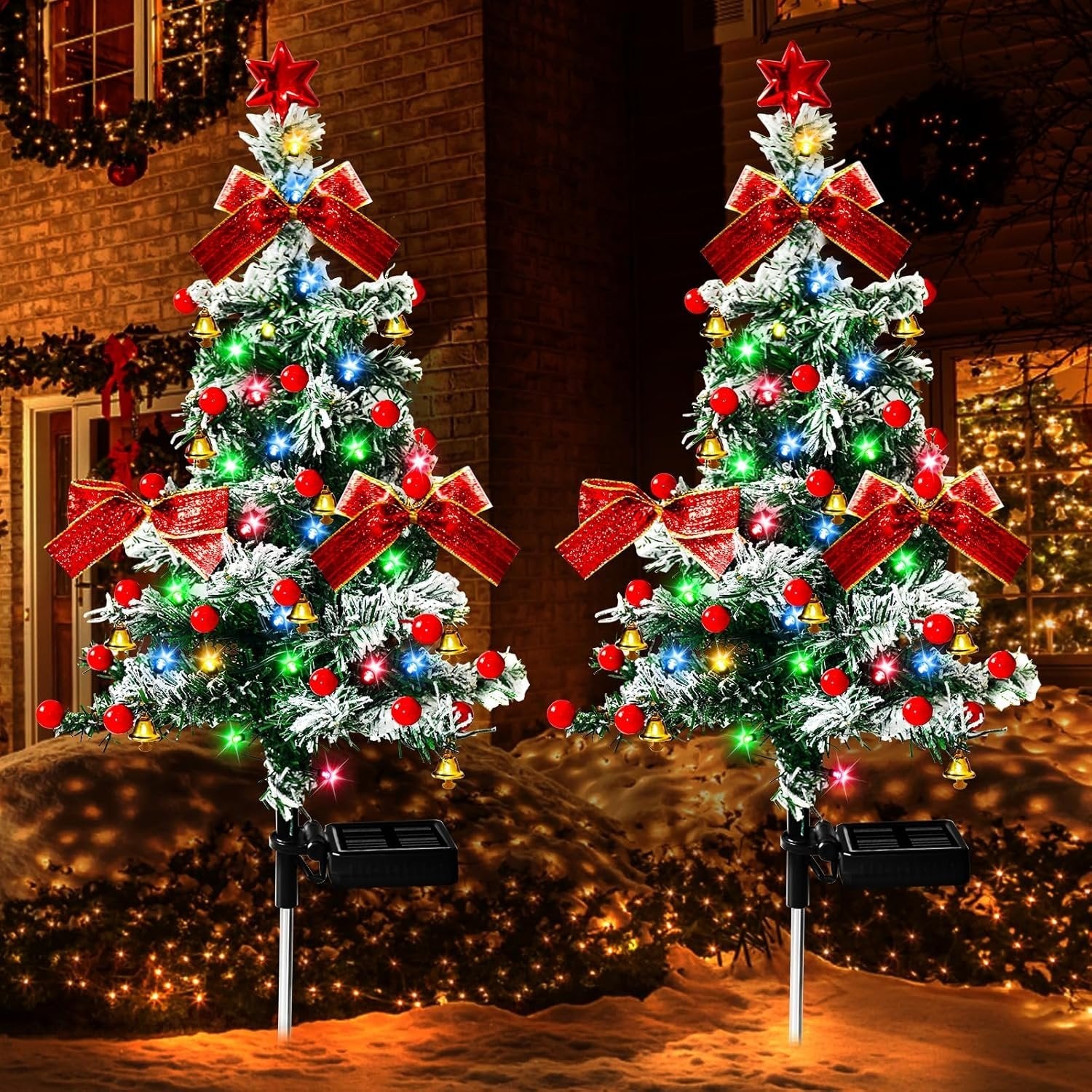 Solar Christmas Trees Lights Outdoor Decoration Waterproof