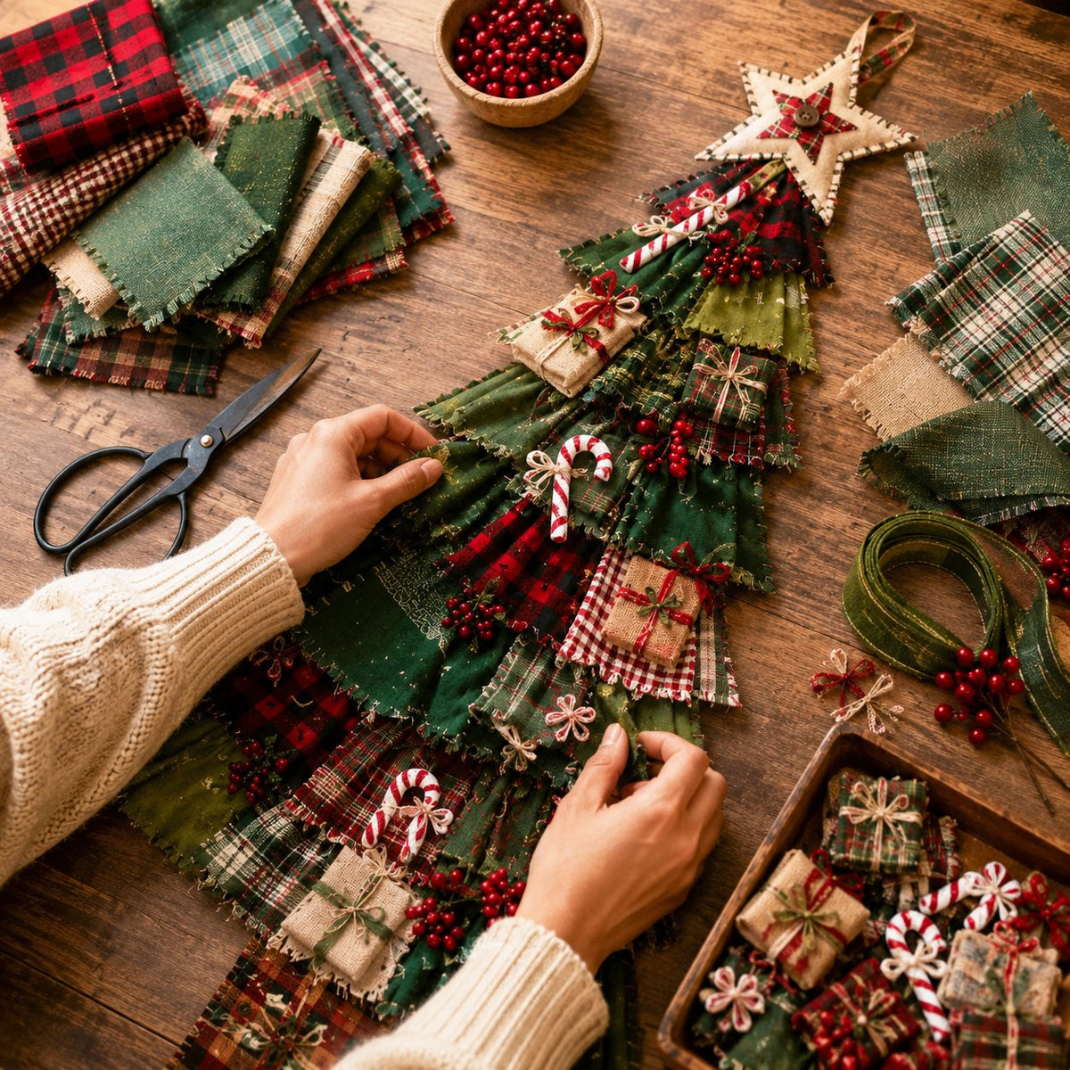Beginner-Friendly DIY Oversized Patchwork Christmas Tree Door Hanging Kit | Complete Kit with All Tools & Step-by-Step Guide Included
