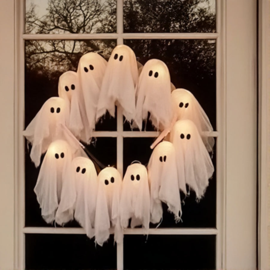 👻Halloween Glowing Ghost Wreath