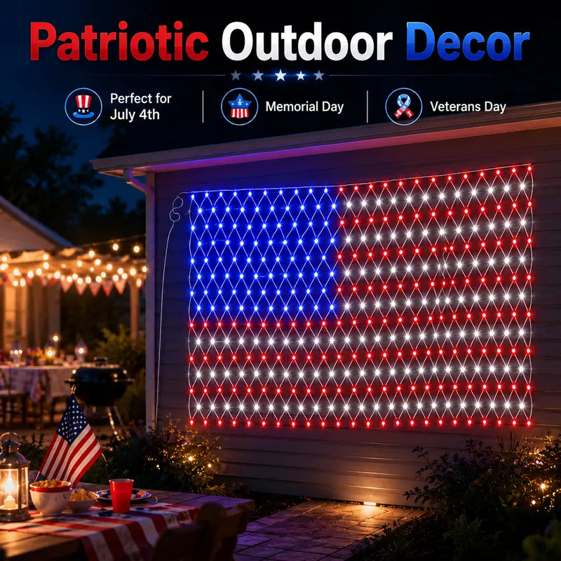 Outdoor Solar American Flag Light, Ultra-Bright; Suitable for Independence Day, National Day, And Memorial Day Decorations; Waterproof Solar Outdoor Light