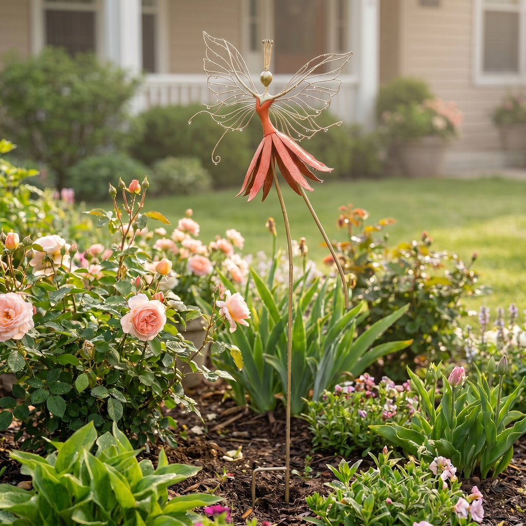 Whimsical Fairy Blossom Garden Stake