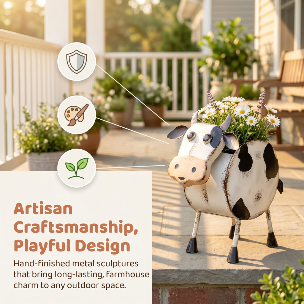 Metal Farm Animal Planters
