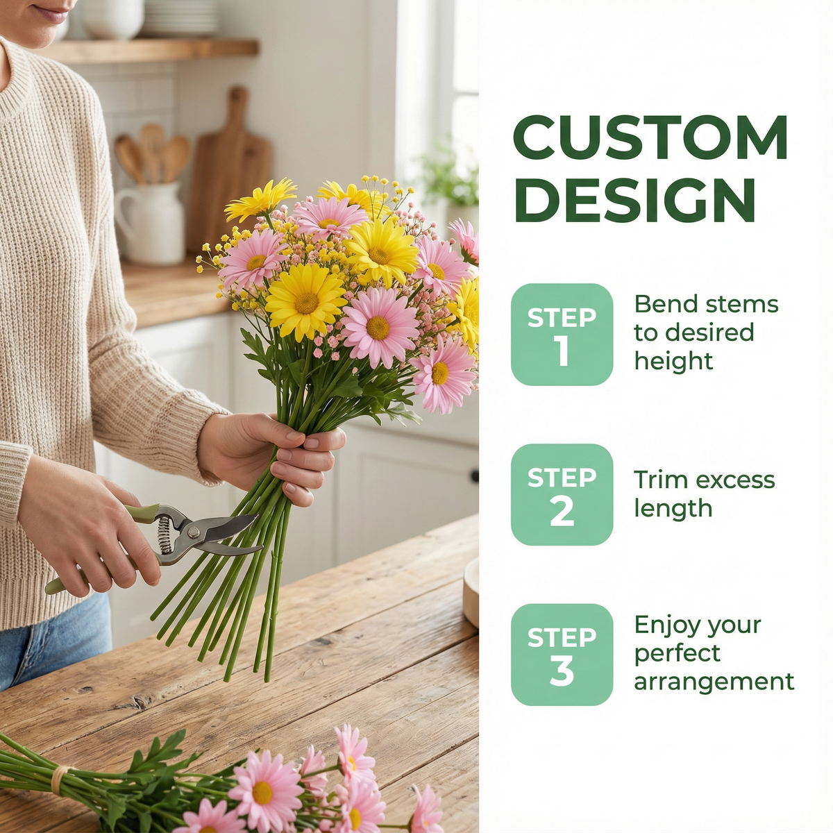 [Bouquet of 30pcs] Realistic Gypsophila Daisy Artificial Flower Bouquet