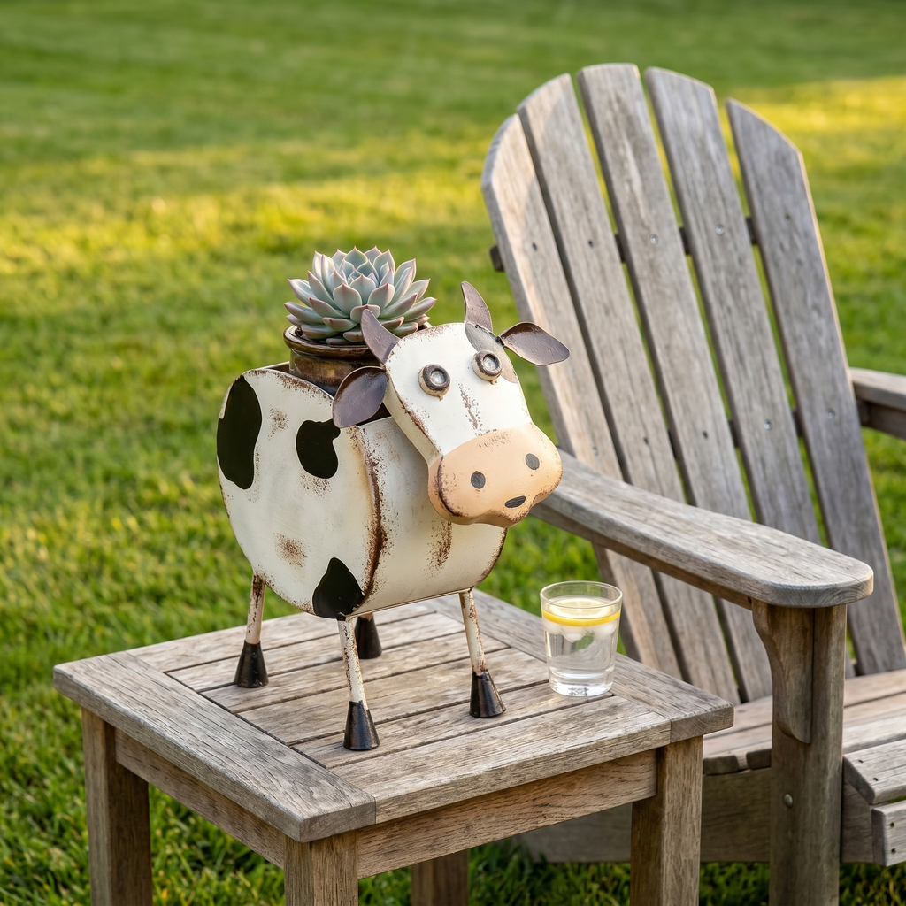 Metal Farm Animal Planters