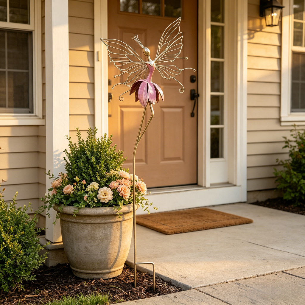 Whimsical Fairy Blossom Garden Stake
