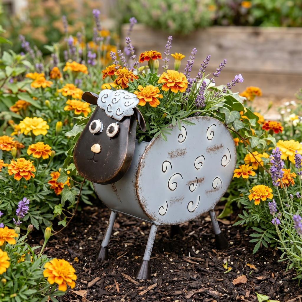 Metal Farm Animal Planters