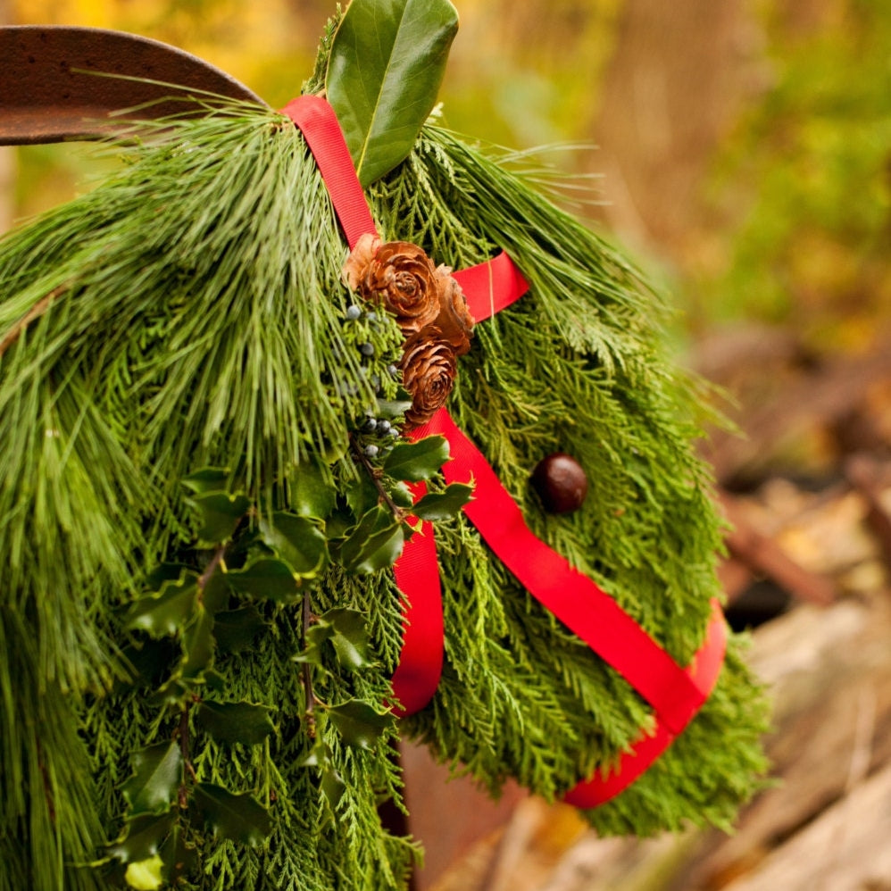 🎄🐴Handmade Farmhouse Horse Head Christmas Wreath