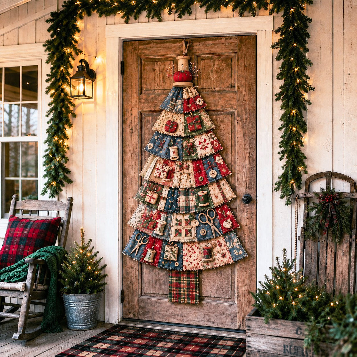 Beginner-Friendly DIY Oversized Patchwork Christmas Tree Door Hanging Kit | Complete Kit with All Tools & Step-by-Step Guide Included