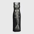 Pagewings Skull Reading Crochet Maxi Dress