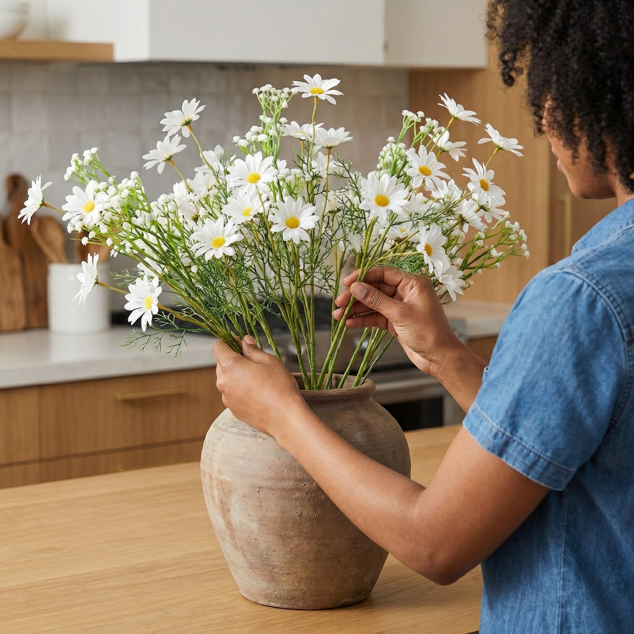 [Bouquet of 30pcs] Realistic Gypsophila Daisy Artificial Flower Bouquet