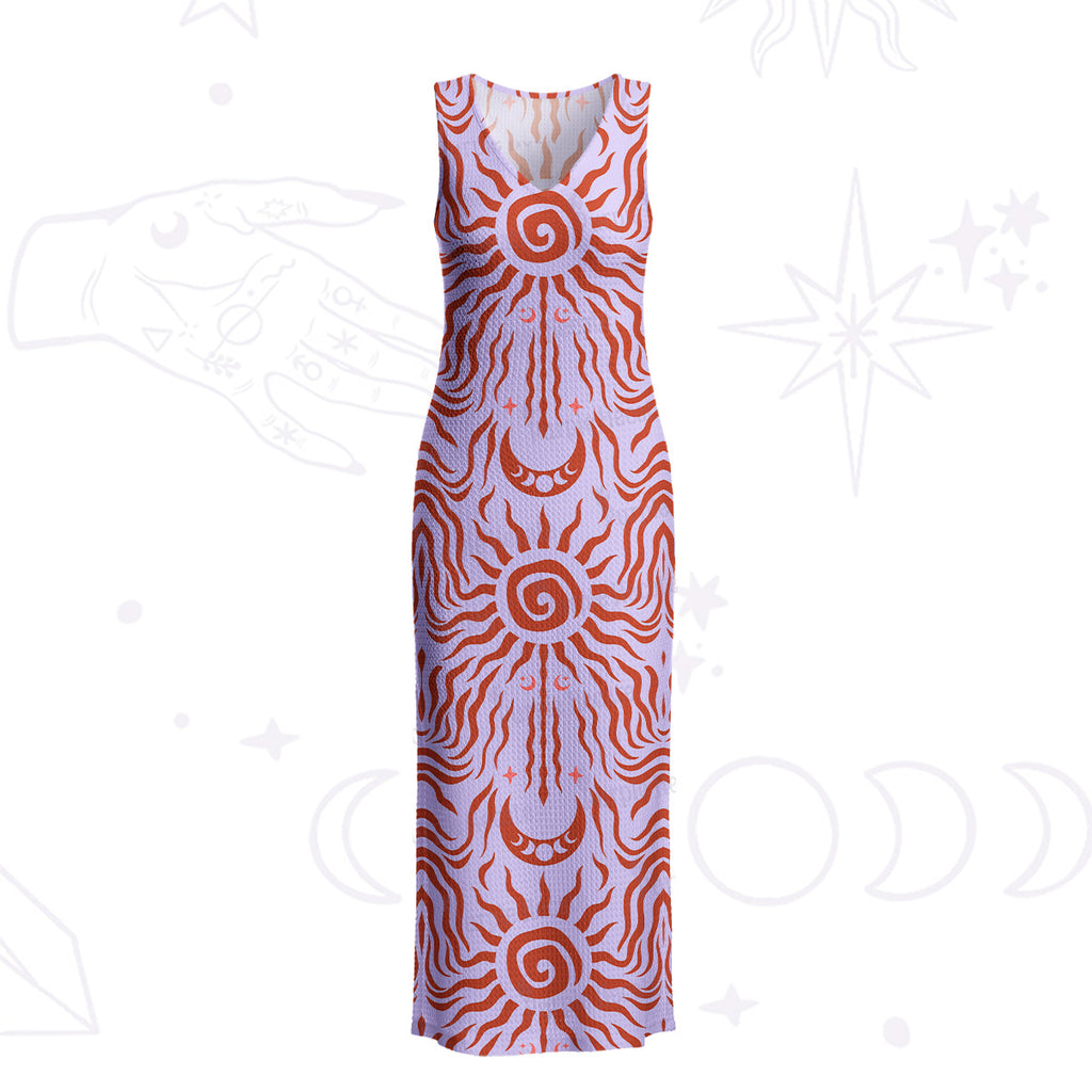 Purplehecate Solar Ritua Crochet Knit Maxi Dress