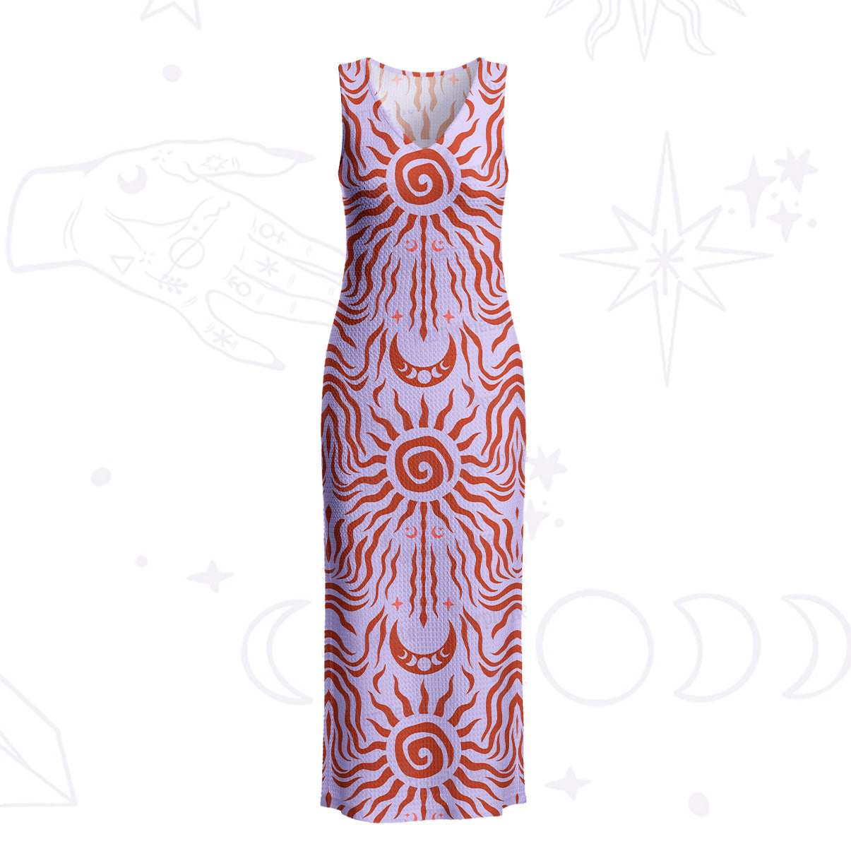 Purplehecate Solar Ritua Crochet Knit Maxi Dress