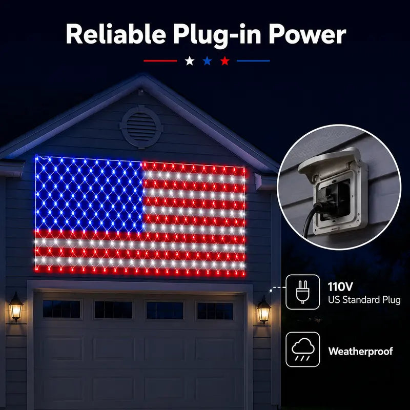 Outdoor Solar American Flag Light, Ultra-Bright; Suitable for Independence Day, National Day, And Memorial Day Decorations; Waterproof Solar Outdoor Light
