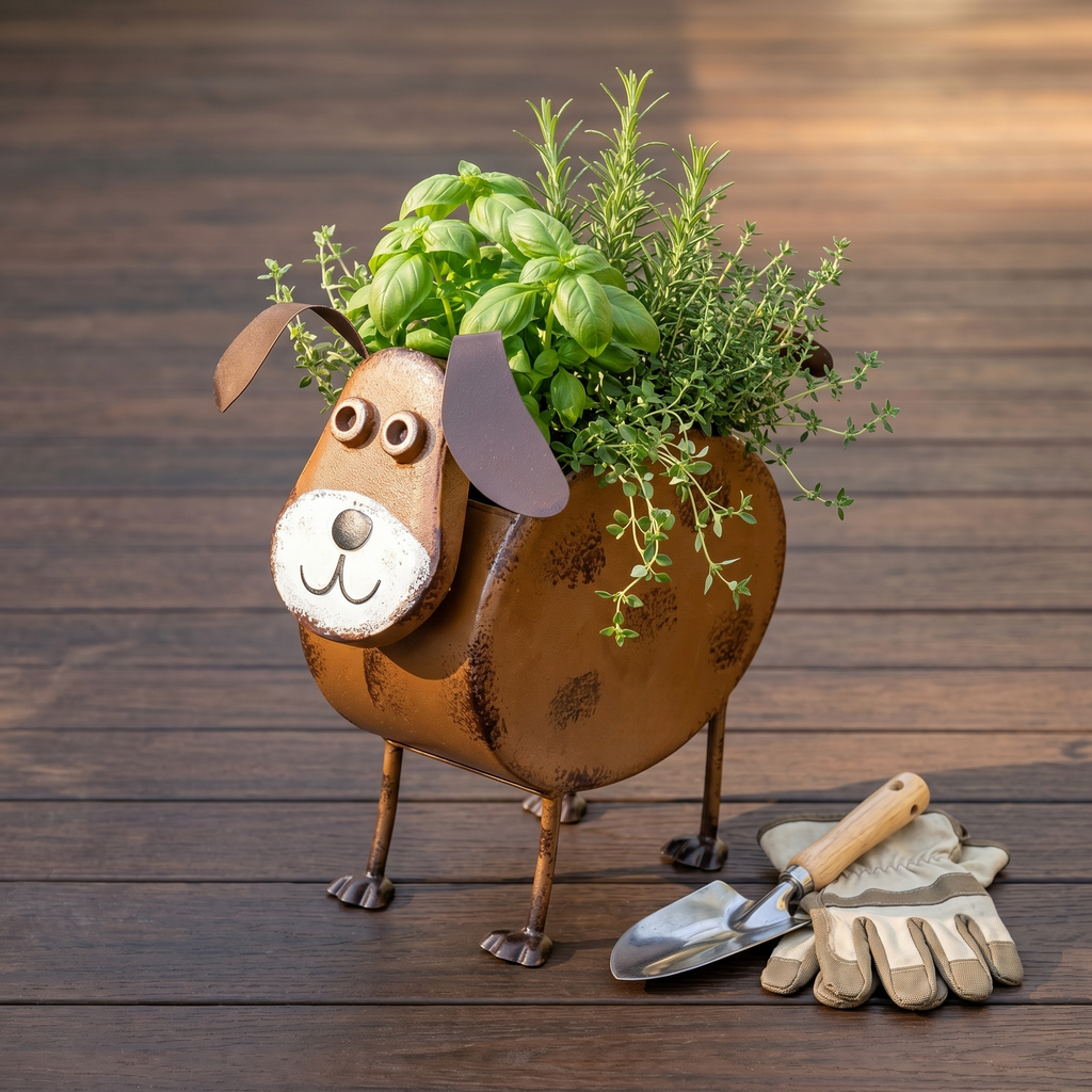 Metal Farm Animal Planters