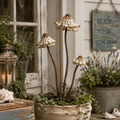 Vintage Distressed Metal Flower Garden Stake