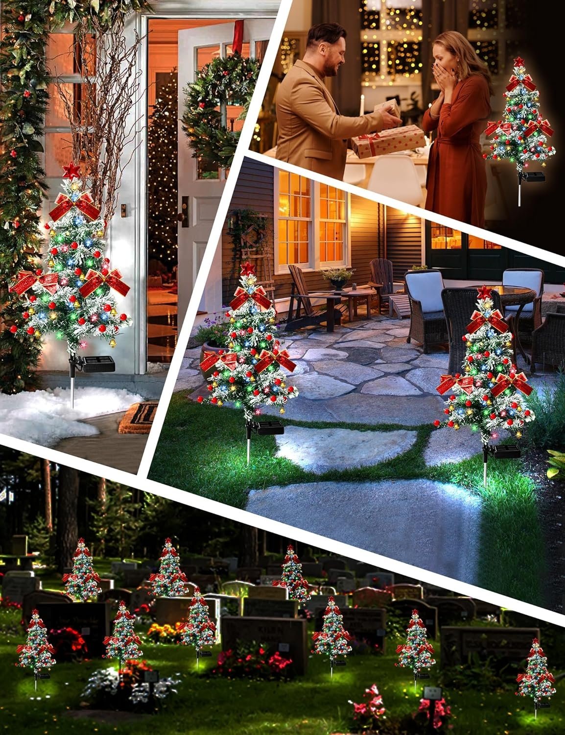 Solar Christmas Trees Lights Outdoor Decoration Waterproof