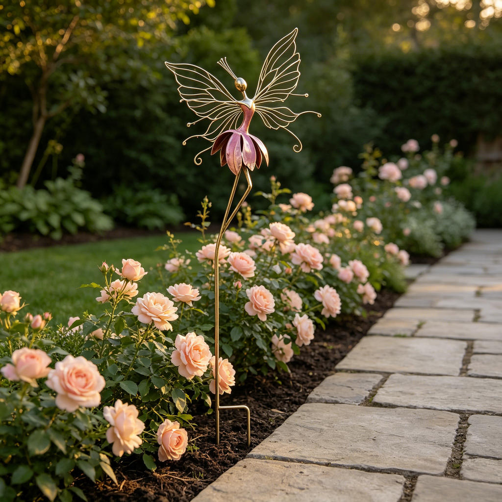 Whimsical Fairy Blossom Garden Stake