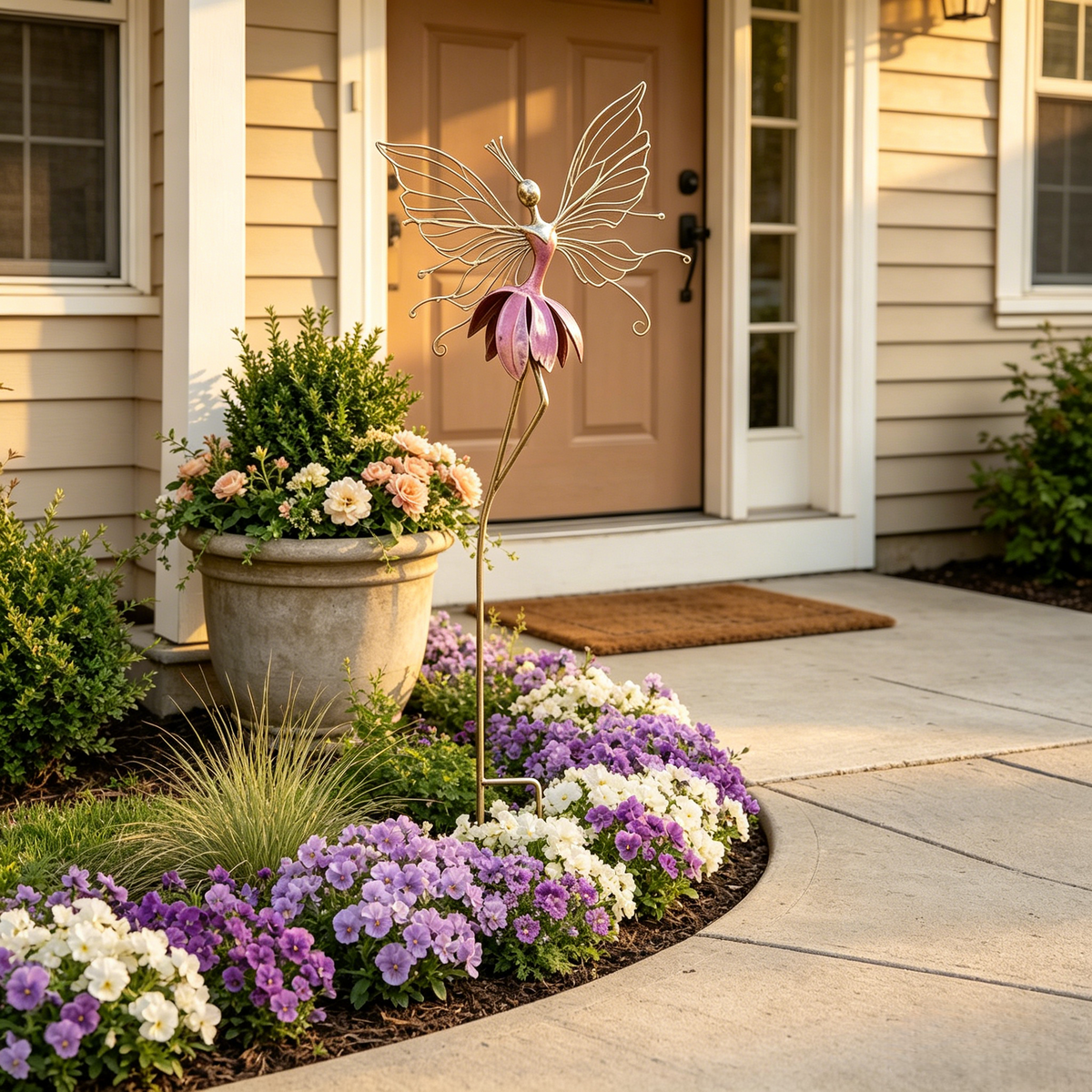 Whimsical Fairy Blossom Garden Stake