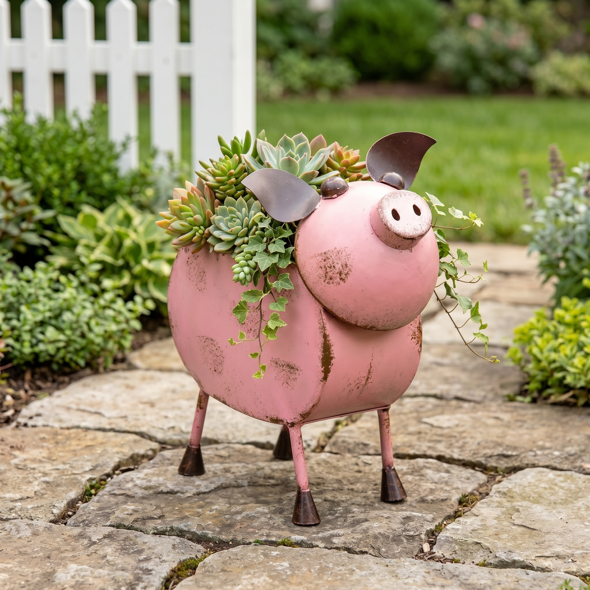Metal Farm Animal Planters