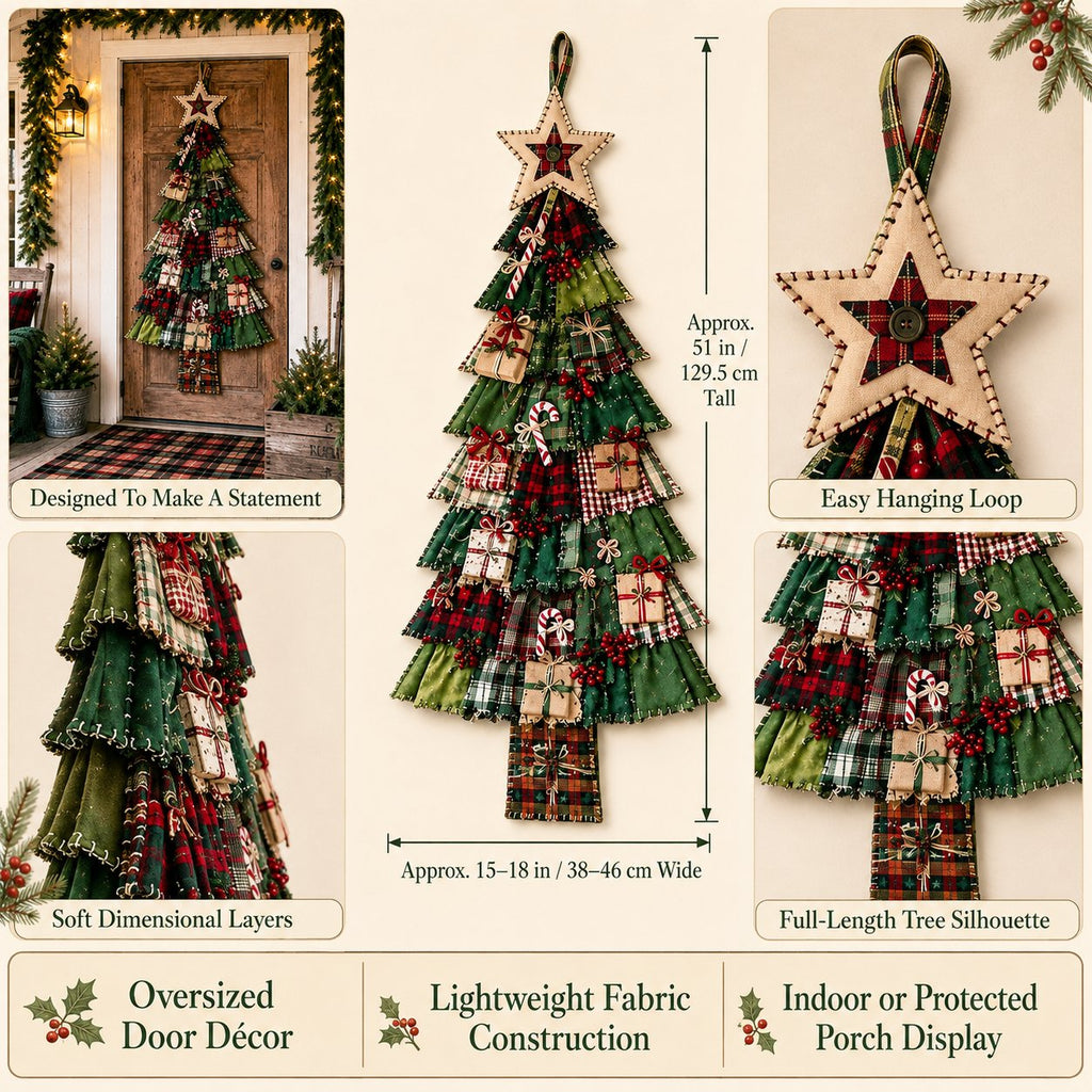 Beginner-Friendly DIY Oversized Patchwork Christmas Tree Door Hanging Kit | Complete Kit with All Tools & Step-by-Step Guide Included