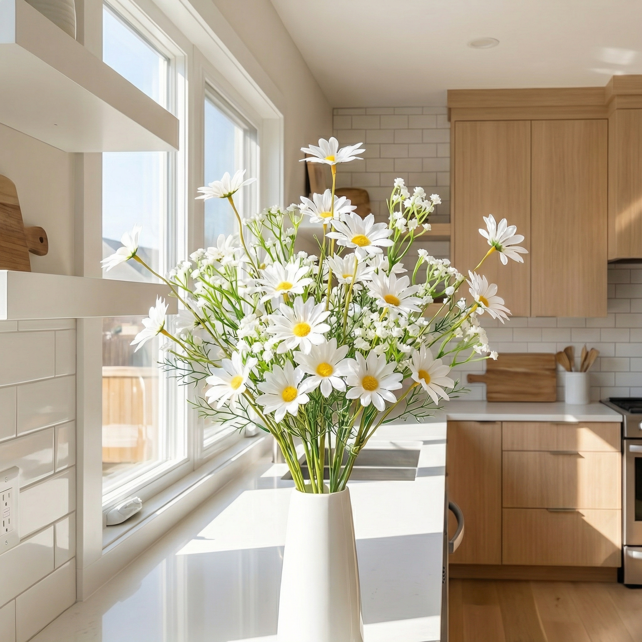 [Bouquet of 30pcs] Realistic Gypsophila Daisy Artificial Flower Bouquet