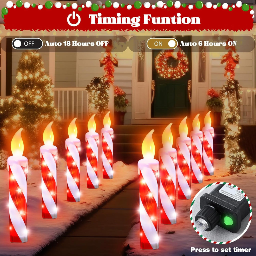 5 Pack Christmas Candy Candle Pathway Lights