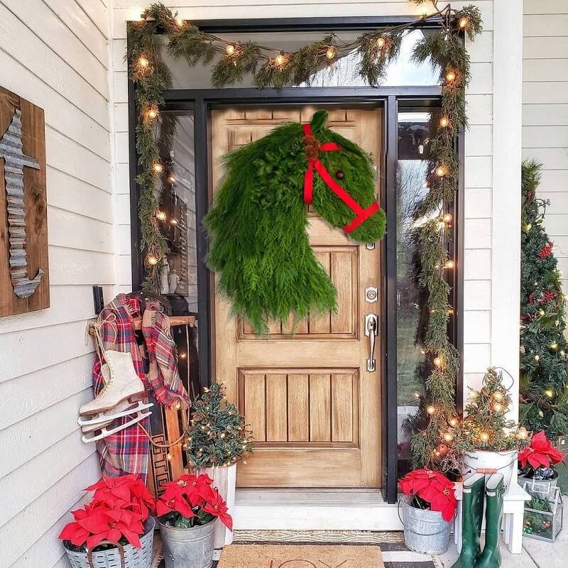 🎄🐴Handmade Farmhouse Horse Head Christmas Wreath