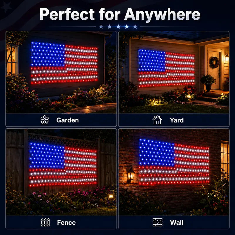 Outdoor Solar American Flag Light, Ultra-Bright; Suitable for Independence Day, National Day, And Memorial Day Decorations; Waterproof Solar Outdoor Light
