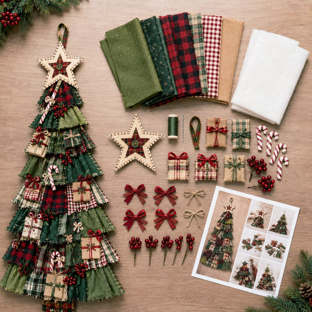 Beginner-Friendly DIY Oversized Patchwork Christmas Tree Door Hanging Kit | Complete Kit with All Tools & Step-by-Step Guide Included