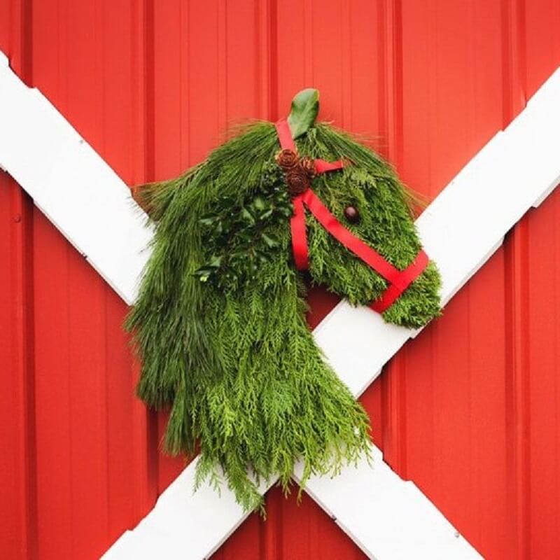 🎄🐴Handmade Farmhouse Horse Head Christmas Wreath