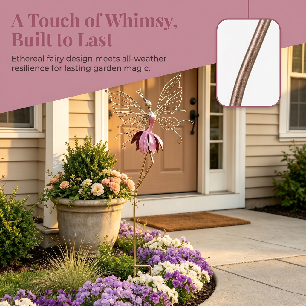 Whimsical Fairy Blossom Garden Stake