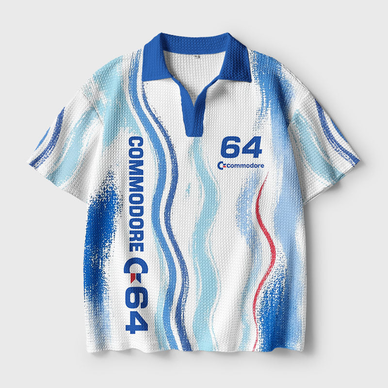 Commodore 64 Vintage Wave Geek Crochet Polo Shirt