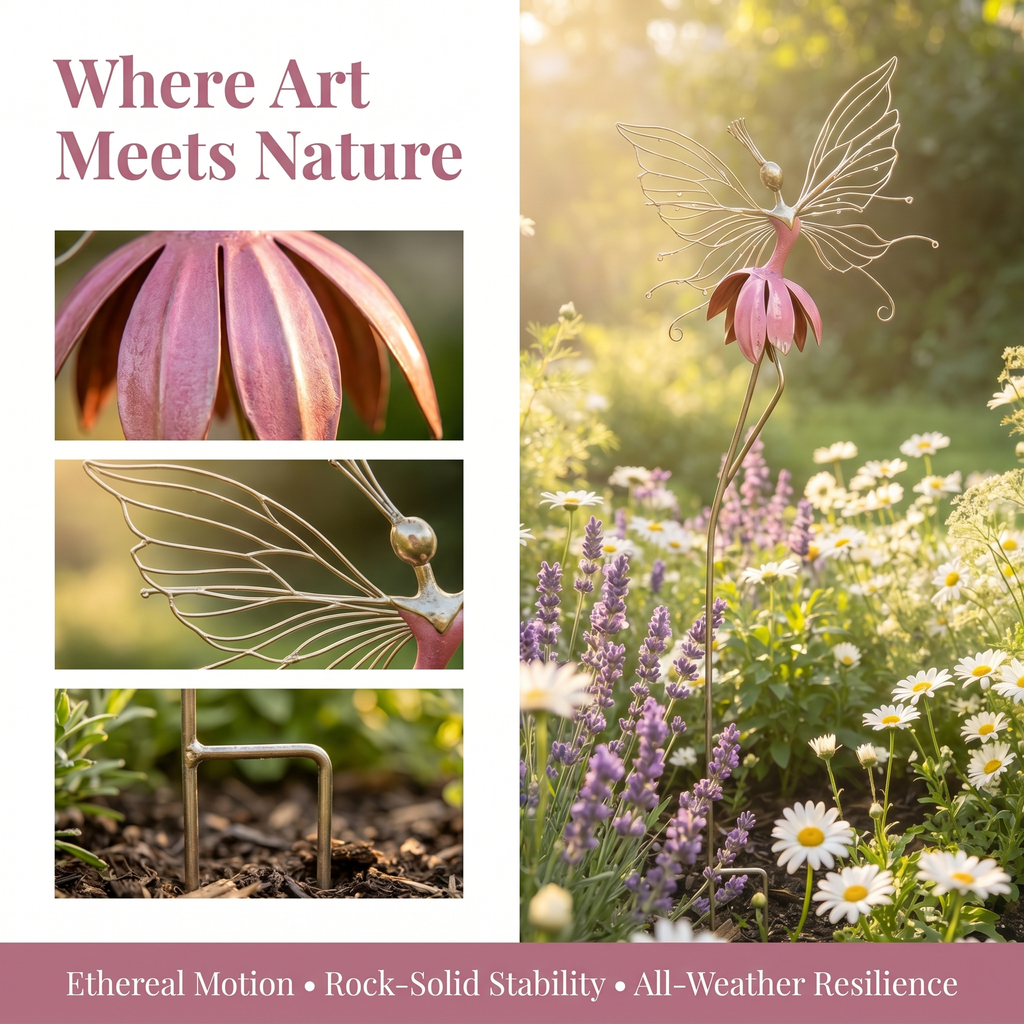 Whimsical Fairy Blossom Garden Stake
