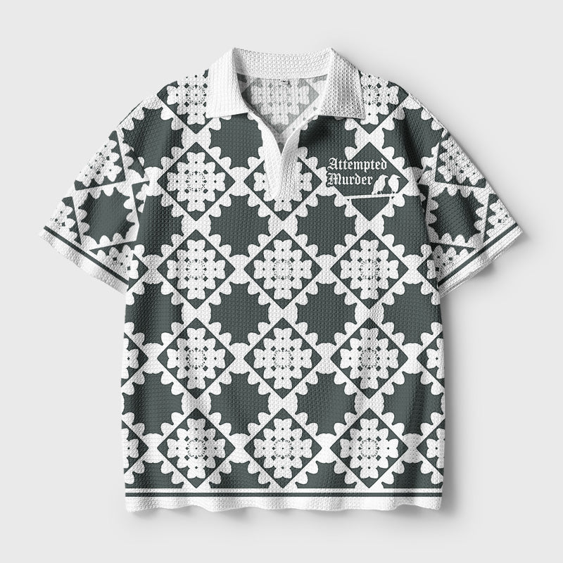 Attempted Murder Geek Crochet Polo Shirt