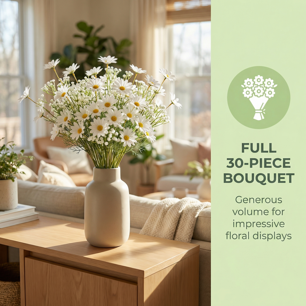 [Bouquet of 30pcs] Realistic Gypsophila Daisy Artificial Flower Bouquet