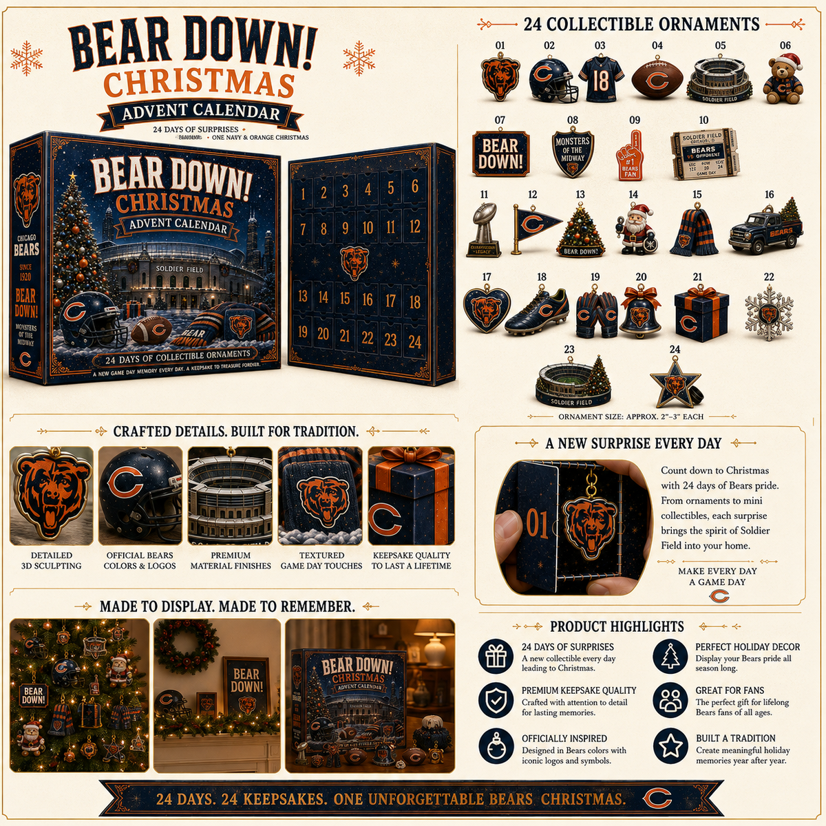 🎄 Bear Down! Football Christmas Advent Calendar