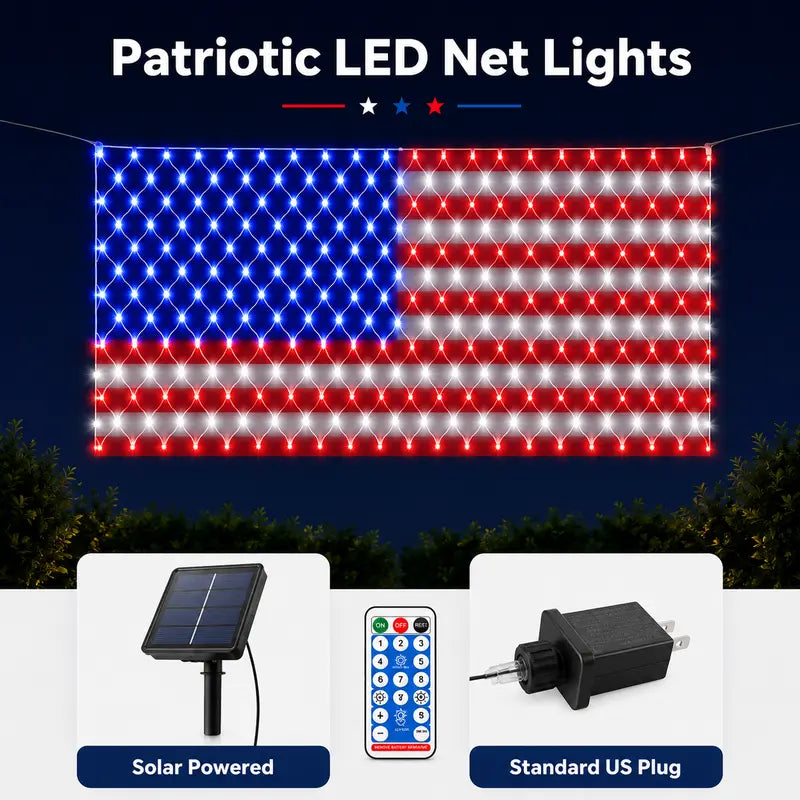 Outdoor Solar American Flag Light, Ultra-Bright; Suitable for Independence Day, National Day, And Memorial Day Decorations; Waterproof Solar Outdoor Light