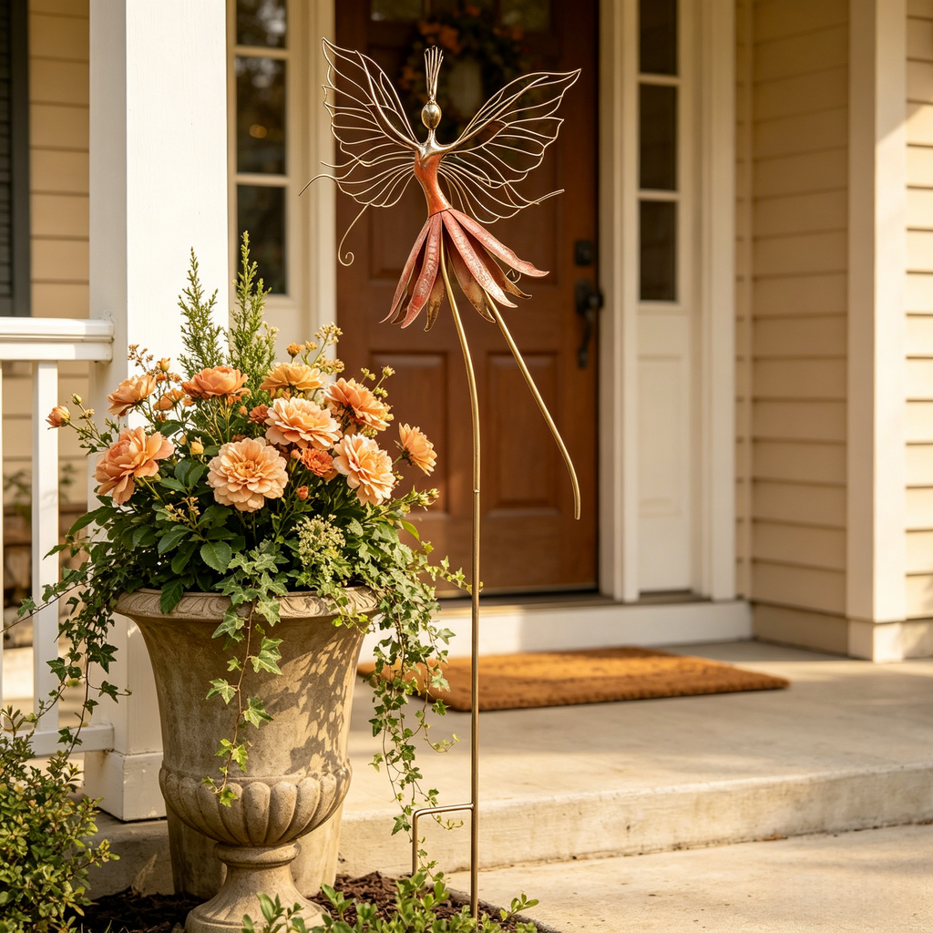 Whimsical Fairy Blossom Garden Stake
