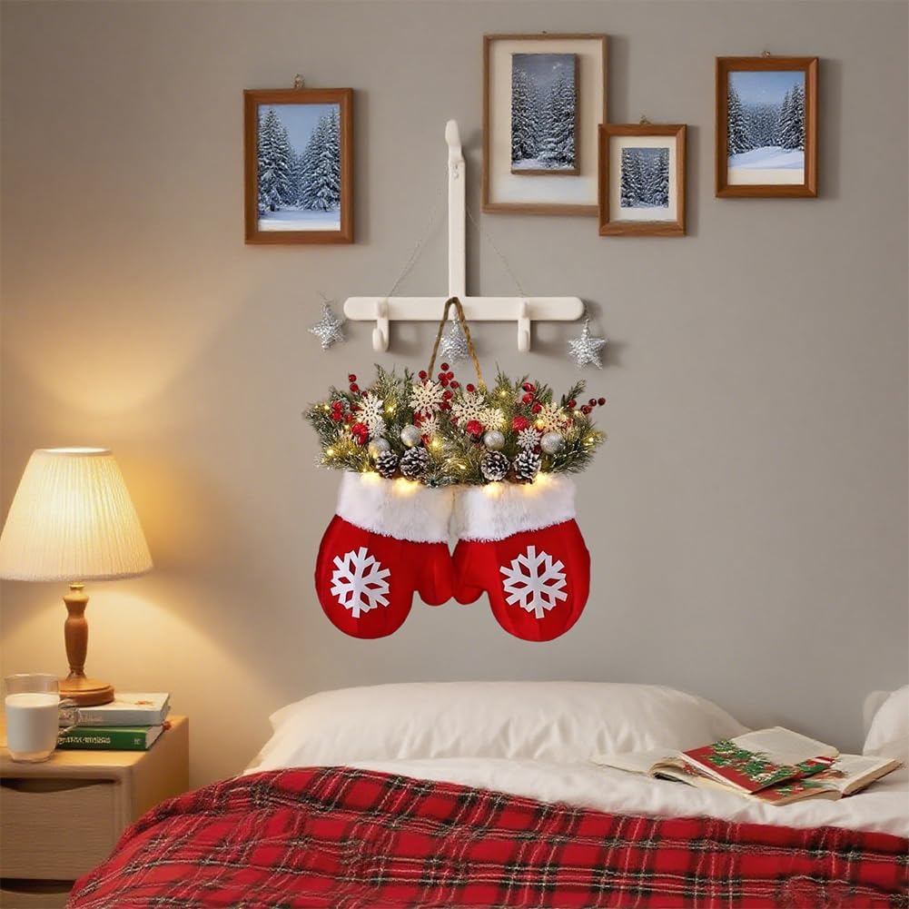 🔥 Sparkling Christmas Mitten Wreath