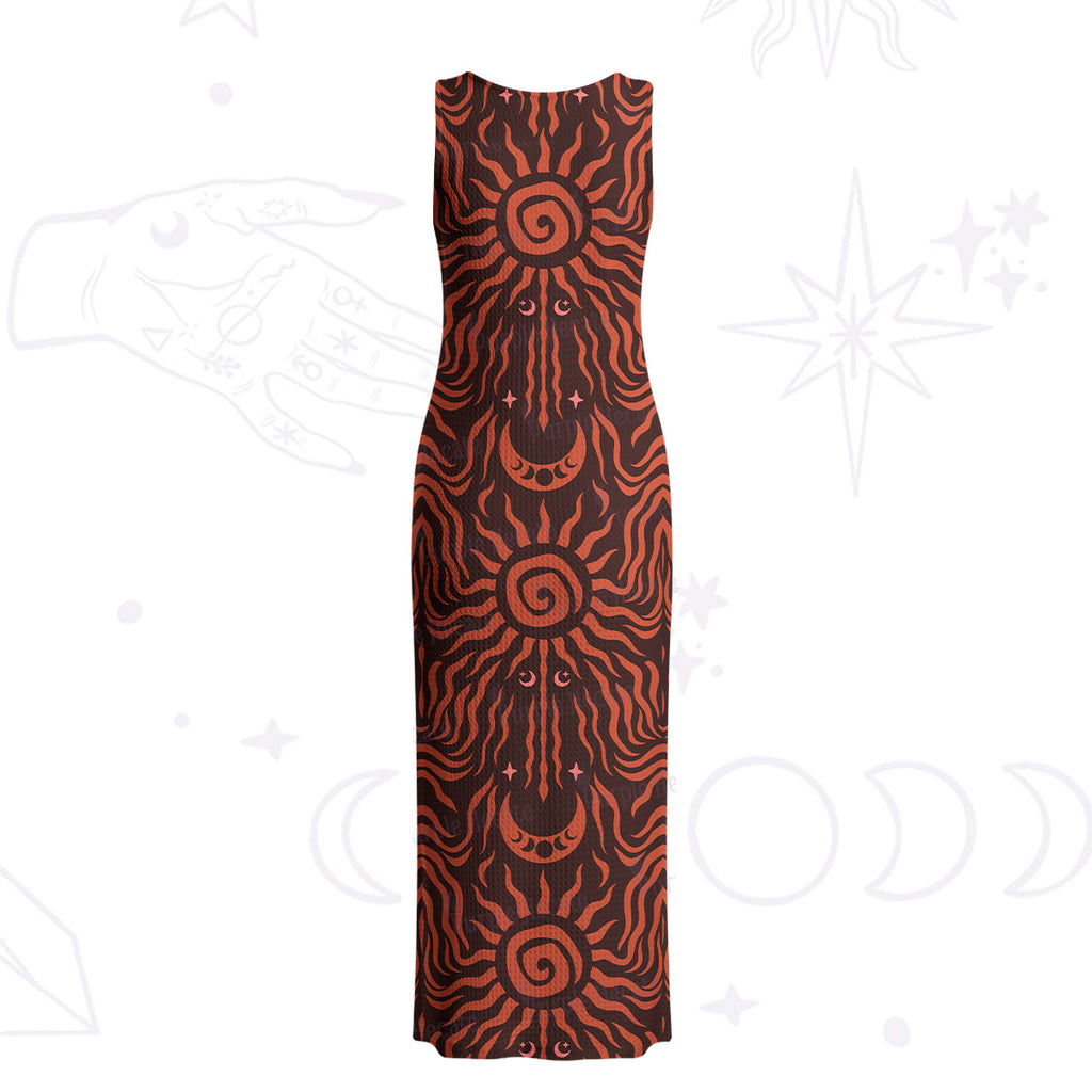 Purplehecate Solar Ritua Crochet Knit Maxi Dress