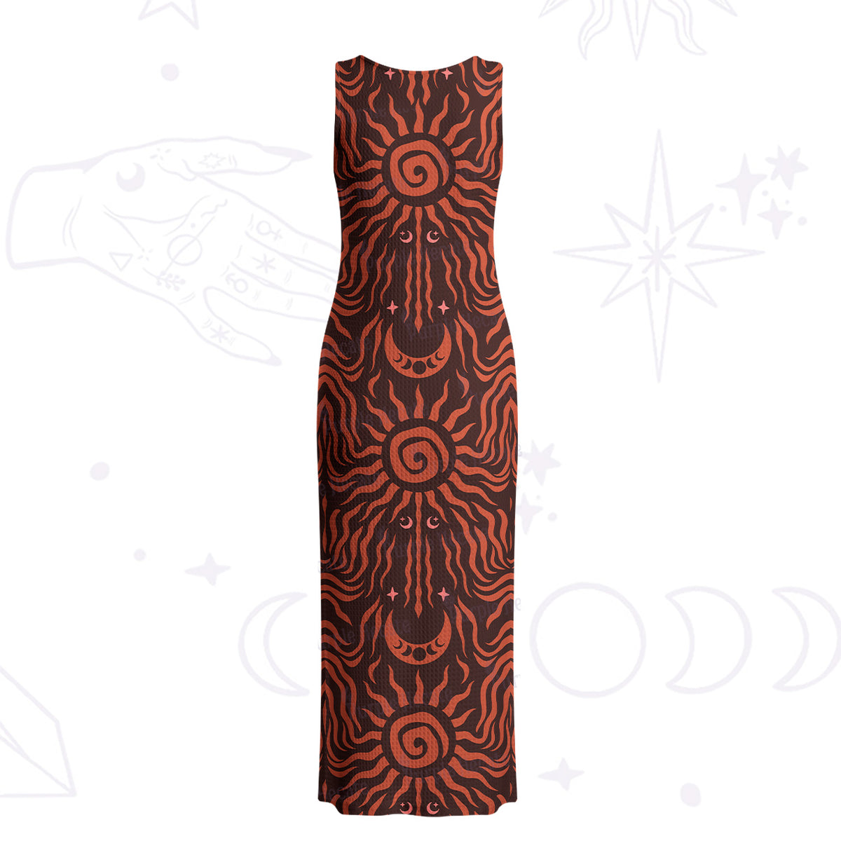 Purplehecate Solar Ritua Crochet Knit Maxi Dress