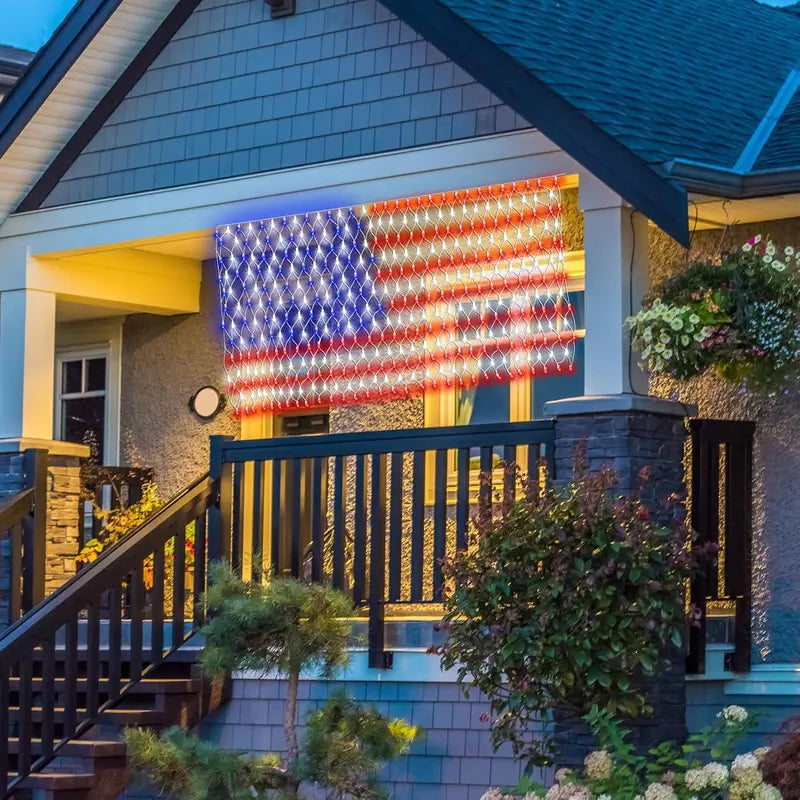 Outdoor Solar American Flag Light, Ultra-Bright; Suitable for Independence Day, National Day, And Memorial Day Decorations; Waterproof Solar Outdoor Light