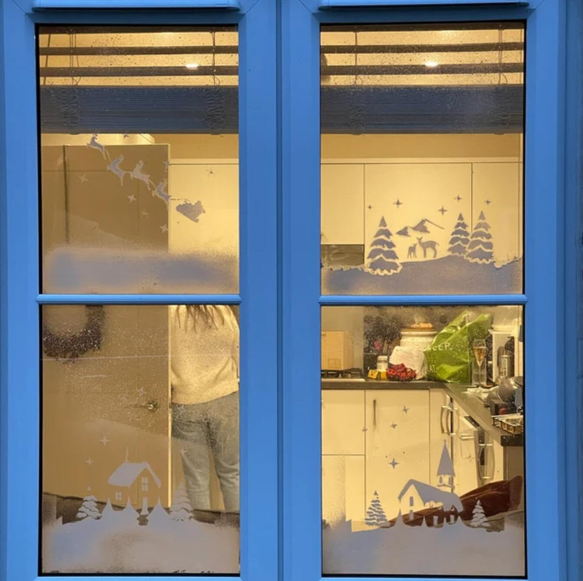 Reusable Christmas Window Stencils for Painting & Snow Spray