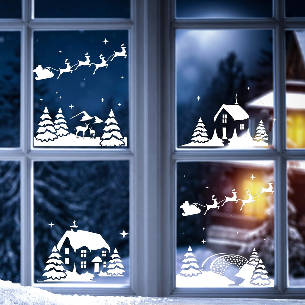 Reusable Christmas Window Stencils for Painting & Snow Spray