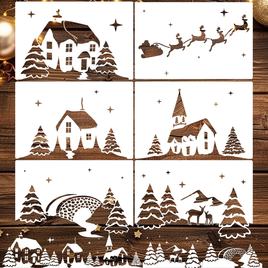Reusable Christmas Window Stencils for Painting & Snow Spray