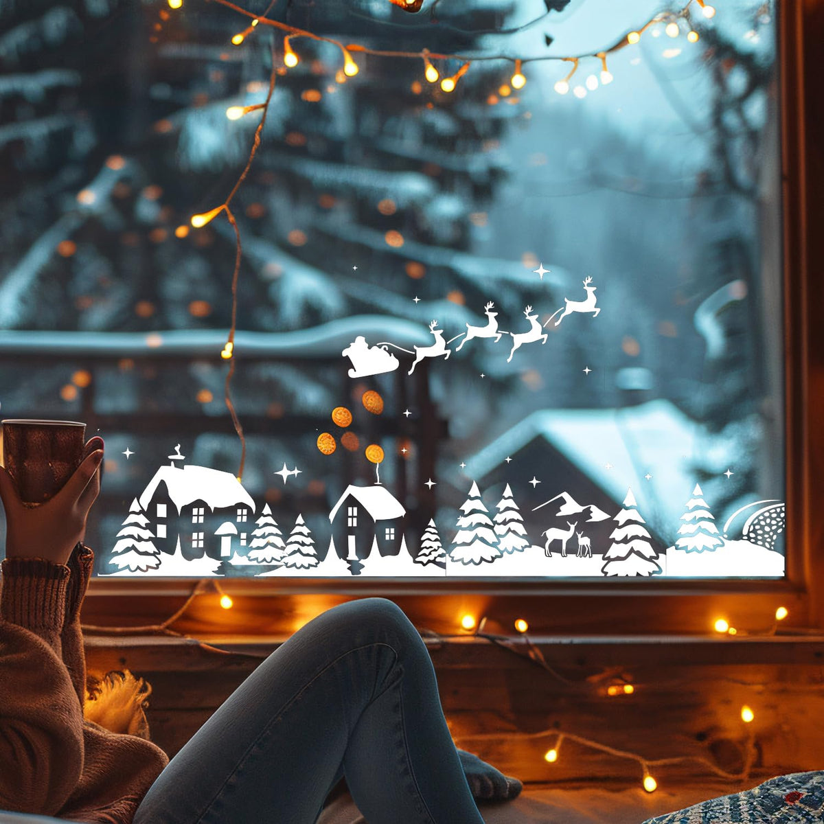 Reusable Christmas Window Stencils for Painting & Snow Spray