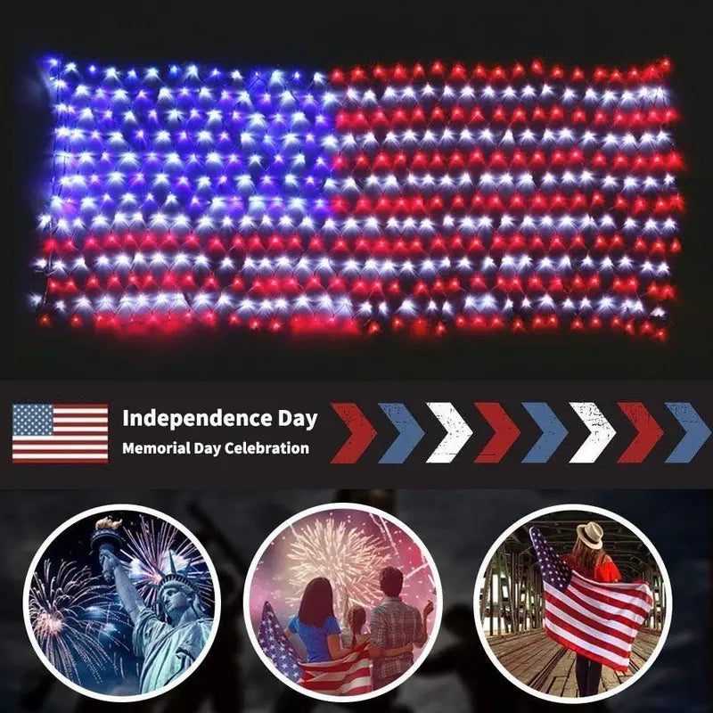 Outdoor Solar American Flag Light, Ultra-Bright; Suitable for Independence Day, National Day, And Memorial Day Decorations; Waterproof Solar Outdoor Light